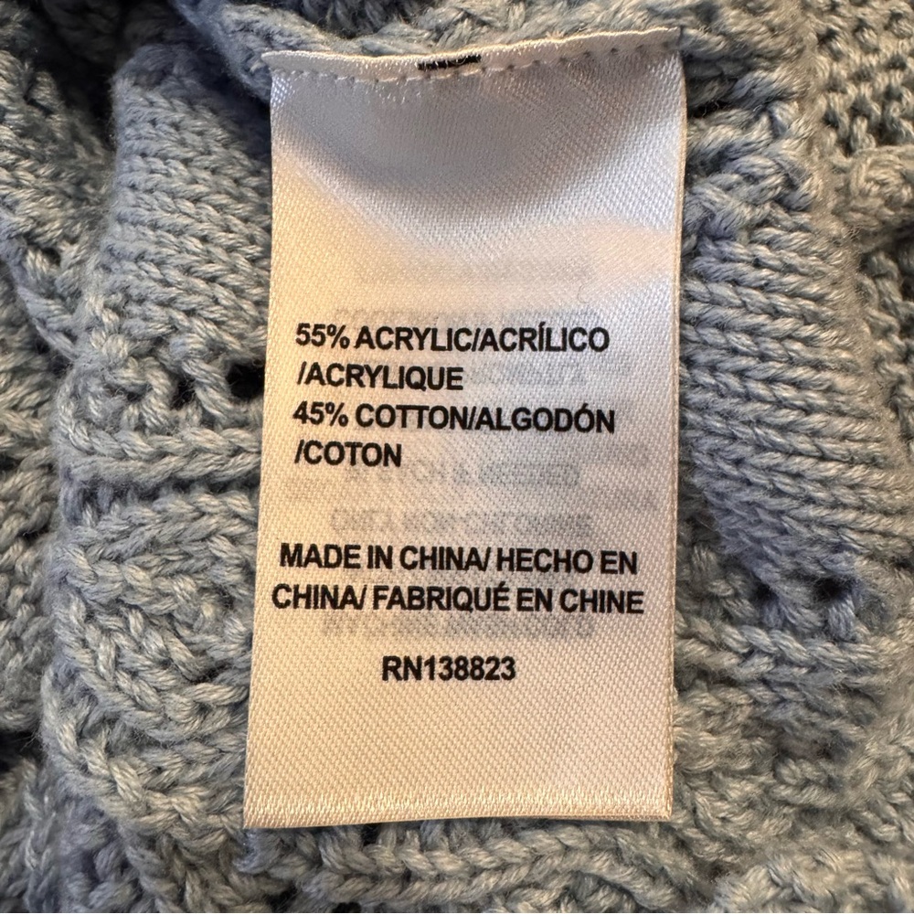 Cleo + Wolf Light Blue Cable Knit Buttoned Sweater Vest NWOT - Picture 9 of 10